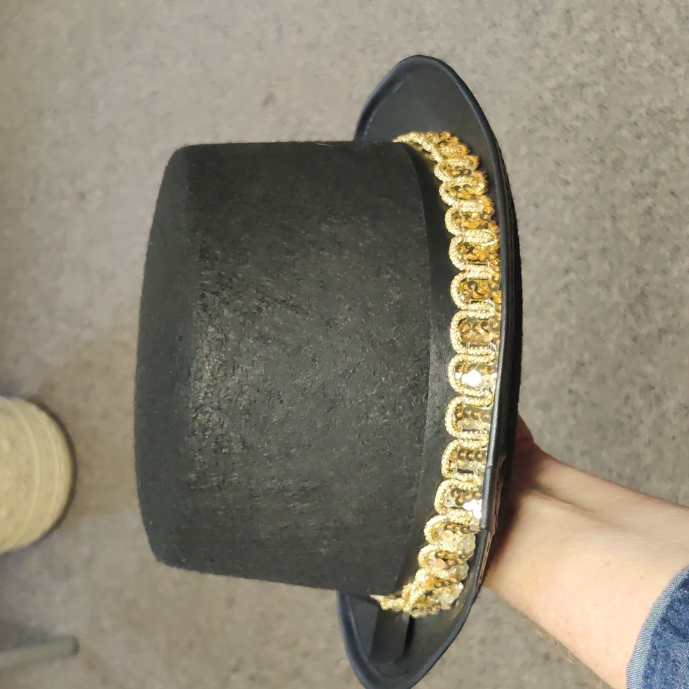 3/$20 Cabaret top hat with added gold sequin trim
